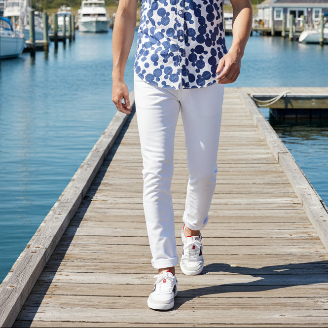 Tapered Cut 330 5-Pocket Jean: White