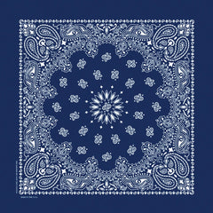 Bandanna 22": Navy Paisley