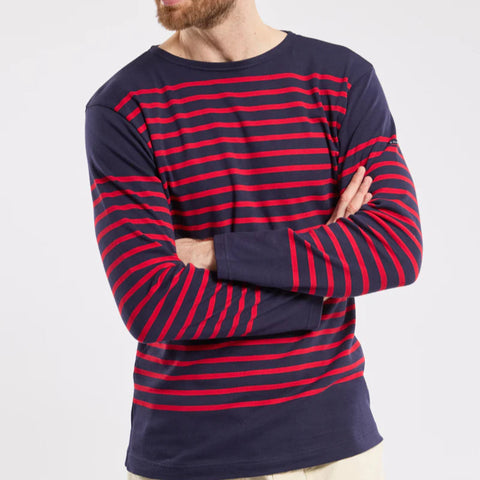 Breton Striped Shirt L/S: Navy & Red