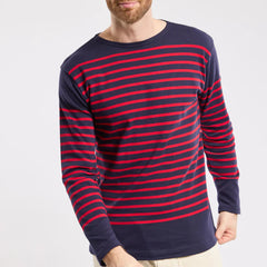 Breton Striped Shirt L/S: Navy & Red