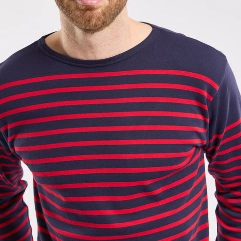 Breton Striped Shirt L/S: Navy & Red