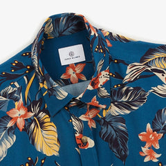 Koi Fish Print Shirt S/S: Blue