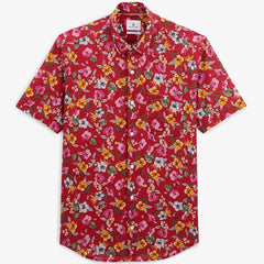 Repeat Hibiscus Flower Shirt S/S: Red