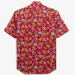 Repeat Hibiscus Flower Shirt S/S: Red