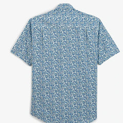 Repeat Flower Print Shirt S/S: Blue