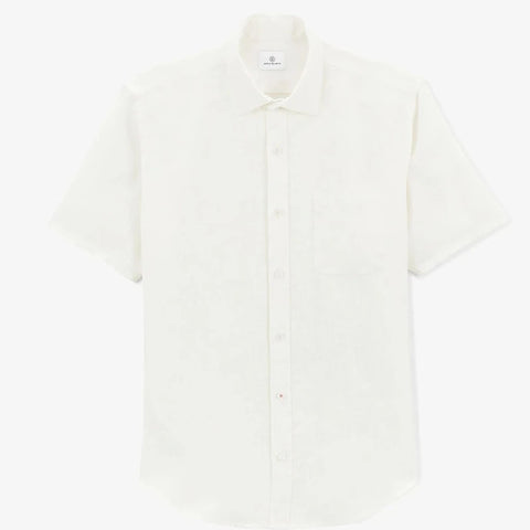 Solid Linen Shirt S/S: White