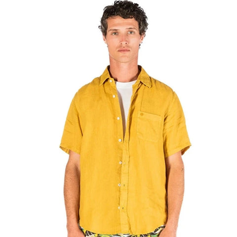 Solid Linen Shirt S/S: Gold