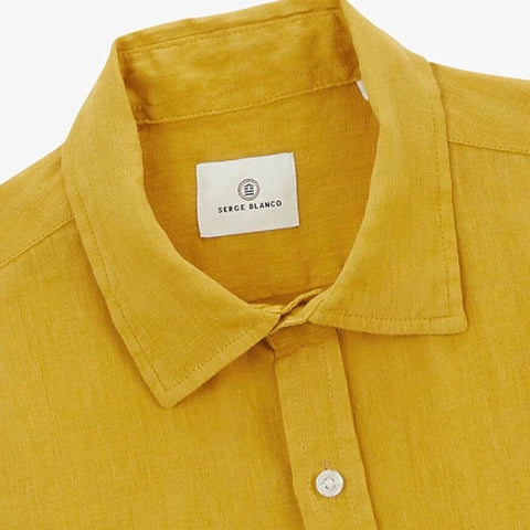 Solid Linen Shirt L/S: Gold