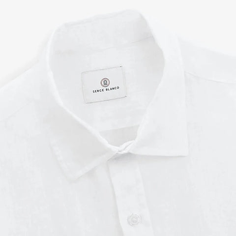 Solid Linen Shirt L/S: White