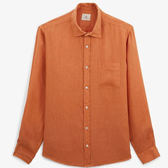 Solid Linen Shirt L/S: Orange