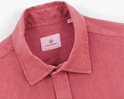 Solid Linen Shirt L/S: Red