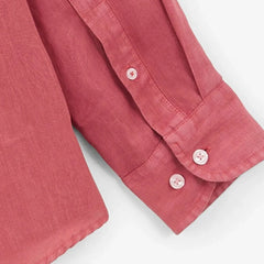 Solid Linen Shirt L/S: Red