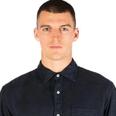 Solid Linen Shirt S/S: Dark Navy