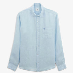 Solid Linen Shirt L/S: Cristal Blue