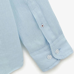 Solid Linen Shirt L/S: Cristal Blue