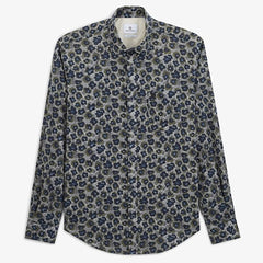 Poppies Print Shirt L/S: Dark Grey