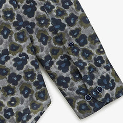 Poppies Print Shirt L/S: Dark Grey