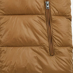 Daman Sleeveless Hooded Puffer Jacket: Natural