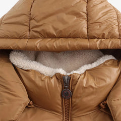 Daman Sleeveless Hooded Puffer Jacket: Natural