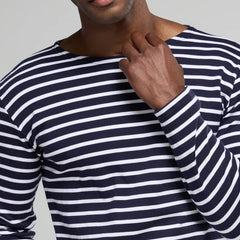 Brenton Striped Shirt L/S: Navy/White
