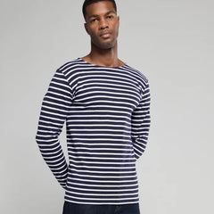 Brenton Striped Shirt L/S: Navy/White