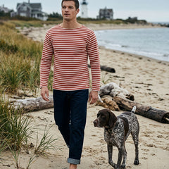 Brenton Striped Shirt L/S: Ketchup/Nature