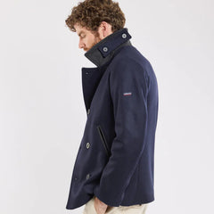 Two-Toned Pea Coat: Navy