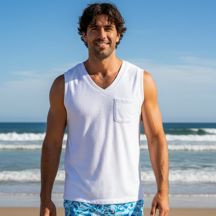 La Playa Terry Tank: White
