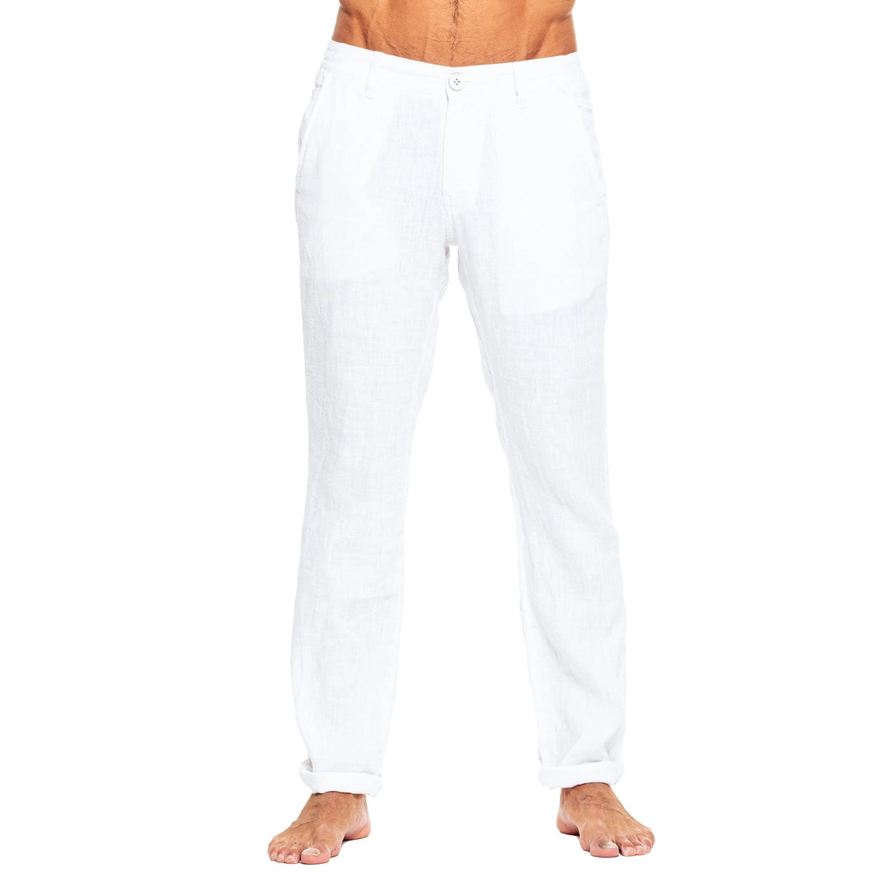 Slim Linen Pant: White