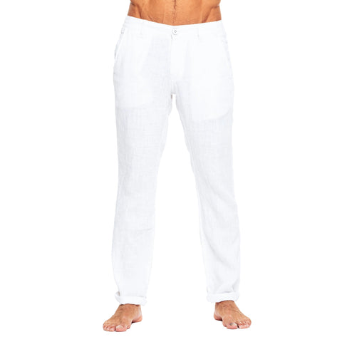Slim Linen Pant: White
