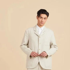 Albin Linen Jacket: Beige