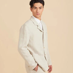 Albin Linen Jacket: Beige