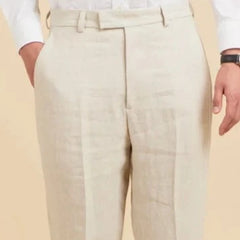 Slim Linen Pant: Beige