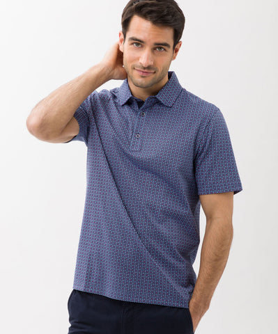 Pico Circle Print Polo S/S: Cobalt