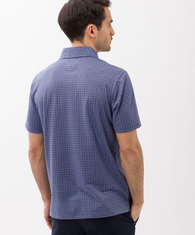 Pico Circle Print Polo S/S: Cobalt