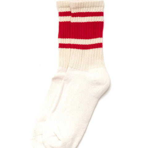 Mono Stripe Crew Sock: Red