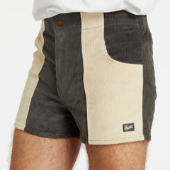Stretch Corduroy Short: Grey & Sand