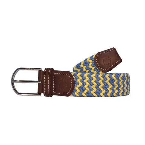 Fairhope Stretch Belt: Blue/Yellow