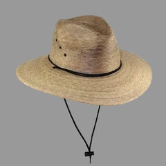 Palm Braid Large Brim Hat: Tan