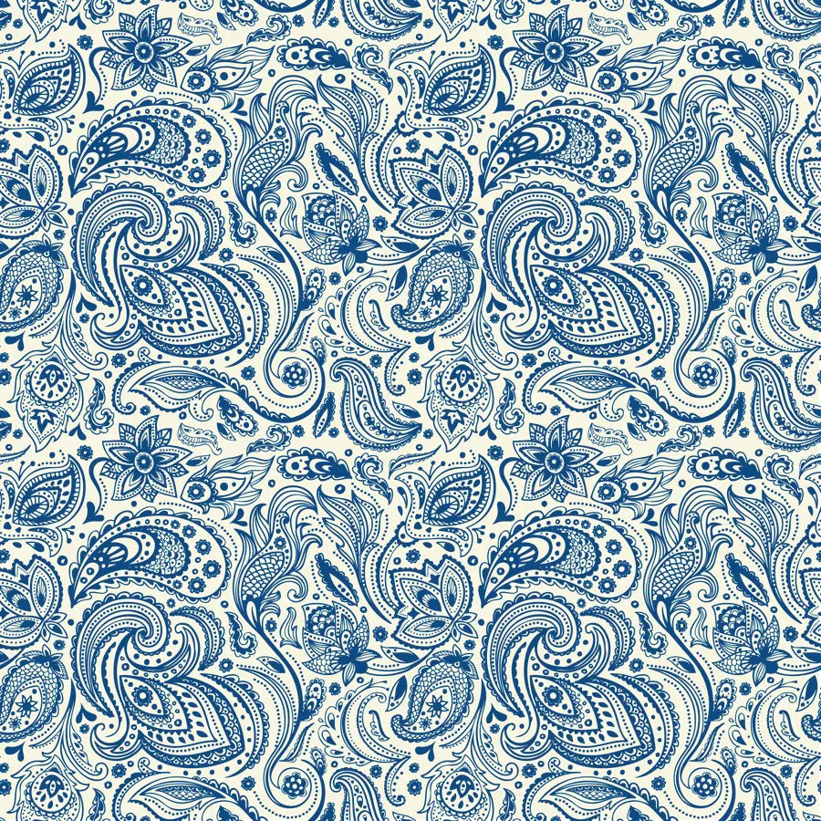 Bandana 22": English Indigo Paisley