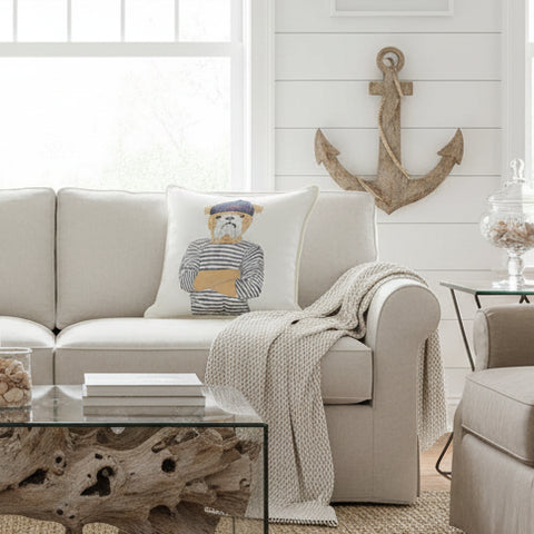 Sailor Boxer Pillow: Beige Linen