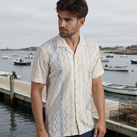 Laguna Perforated Shirt S/S: Natural
