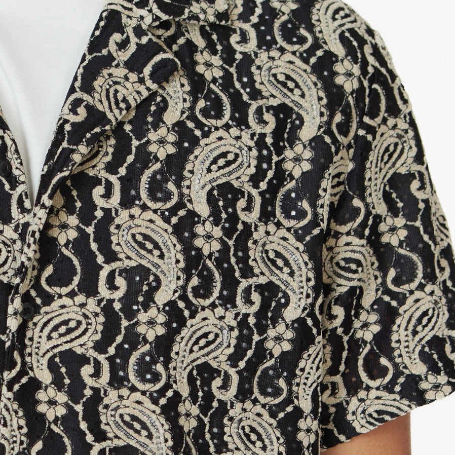 ★22FW★KNITTED★Open Collar Free Paisley Half Sleeve Shirt Open Collar Shirt | HalfSlv | Pattern | UNDERCOVER | GU US