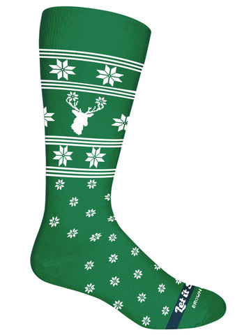 Let It Snow Sock: Green