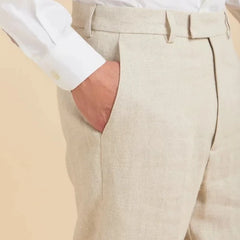 Slim Linen Pant: Beige