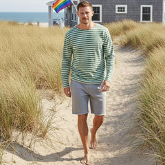Brenton Striped Shirt L/S: Ivy & White