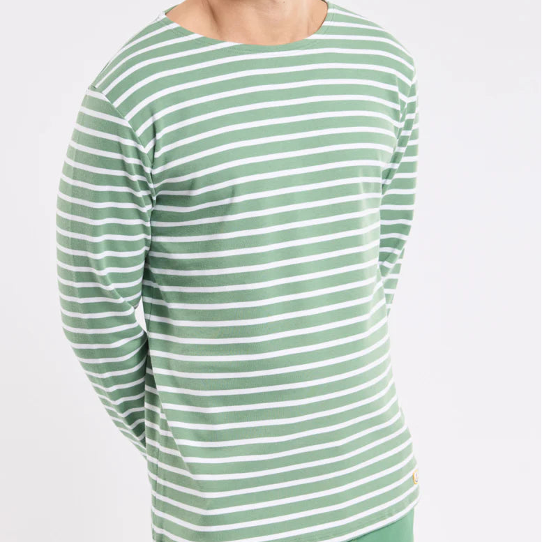 Brenton Striped Shirt L/S: Ivy & White