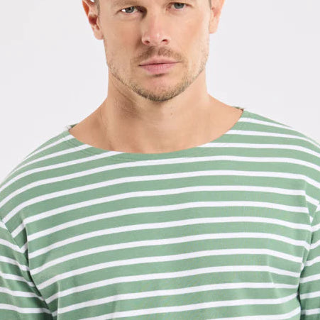 Brenton Striped Shirt L/S: Ivy & White