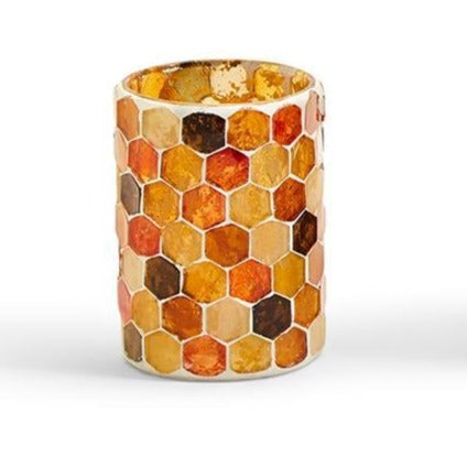 Honeycomb Mosaic Candle Holder: 3" Diameter