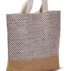 Chevron Weave Tote Bag: Blue & White